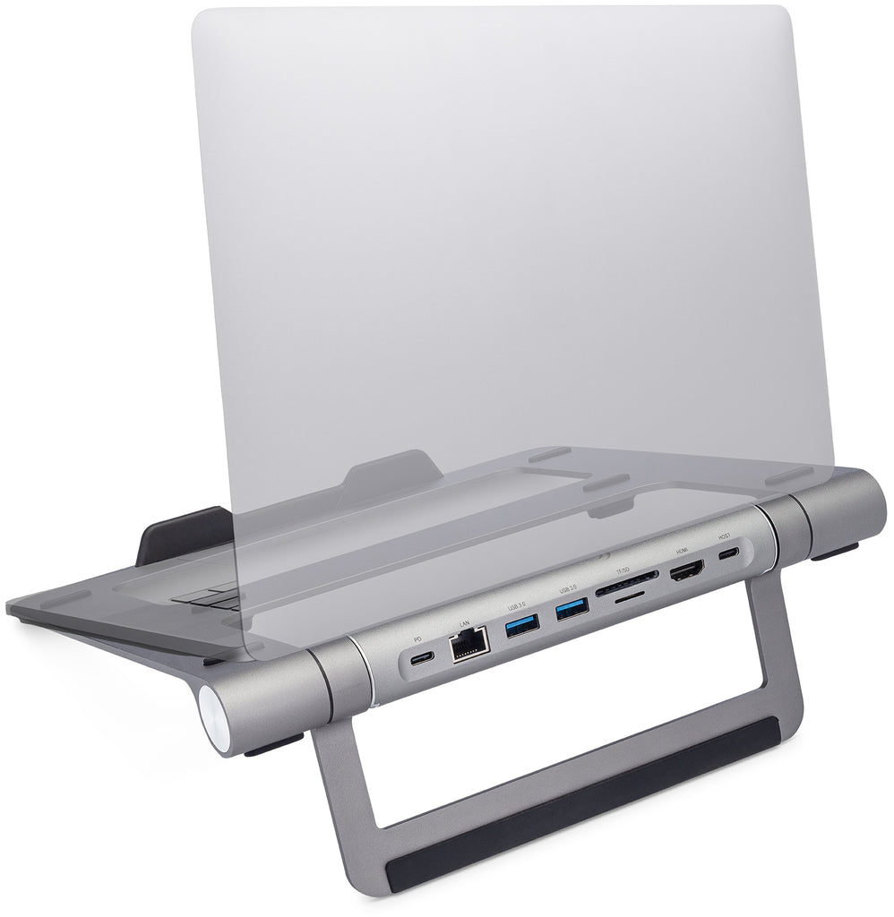 Detachable Aluminum Laptop Stand With Docking Station 360° Rotatable Notebook Holder Hub Compatible With 9.7-17 Inch Laptop