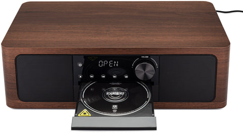 SoundBeast Stereo Shelf System | CD Player, Bluetooth, FM Radio, USB Playback, Aux in, Optical in, Alarm Clock, & Remote Control