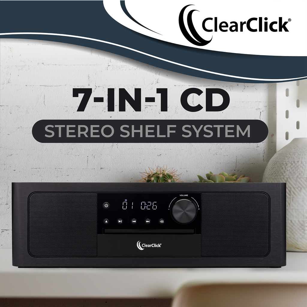 Stereo Shelf System | CD Player, Bluetooth, FM Radio, USB Playback