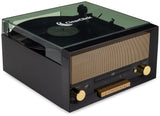 All-In-One Turntable with CD Player, FM Radio, Bluetooth, Aux-In, & USB