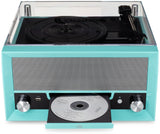 All-In-One Turntable with CD Player, FM Radio, Bluetooth, Aux-In, & USB