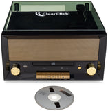 All-In-One Turntable with CD Player, FM Radio, Bluetooth, Aux-In, & USB