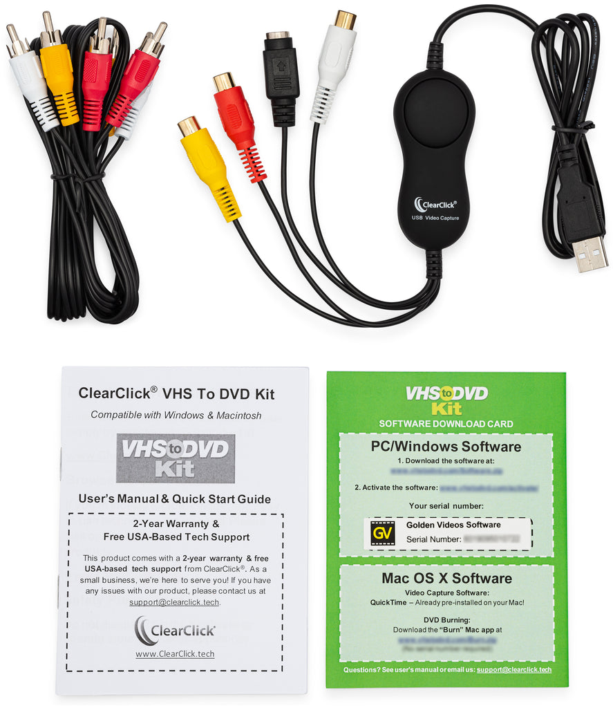 Udvej vulkansk Hub VHS to DVD Kit For PC & Mac | Convert Any Video Tape To Digital Format –  ClearClick