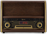 Retro AM/FM Radio with CD Player, Bluetooth, & Aux-In