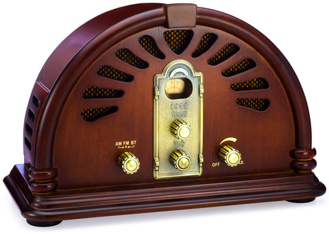Classic Vintage Retro Style AM/FM Radio with Bluetooth (Model VR44)