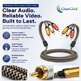 3-RCA AV to 3-RCA AV Cable | 6.5 ft Gold-Plated, Premium Quality
