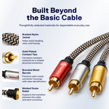 3-RCA AV to 3-RCA AV Cable | 6.5 ft Gold-Plated, Premium Quality