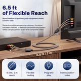 3-RCA AV to 3-RCA AV Cable | 6.5 ft Gold-Plated, Premium Quality