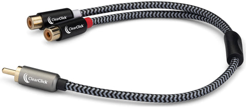 1-RCA to 2-RCA Audio Splitter Cable | 1 Male RCA to 2 Female RCA | Premium Quality