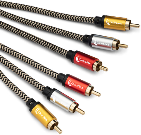 3-RCA AV to 3-RCA AV Cable | 6.5 ft Gold-Plated, Premium Quality