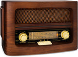 Classic Vintage Retro Style AM/FM Radio with Bluetooth (Model VR47)