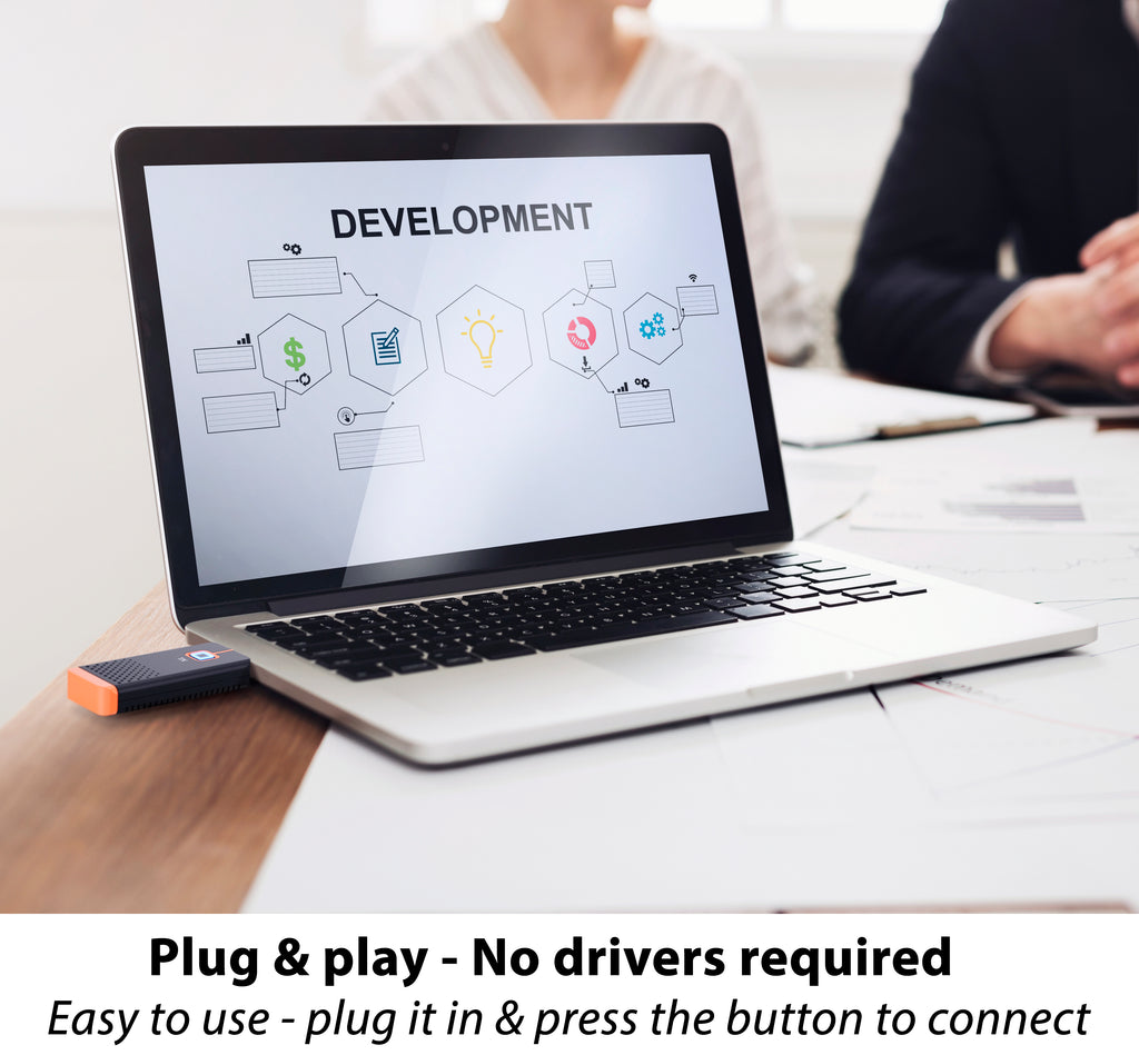 Computer With Transmit Button Present+Share Mini (4K Edition) | 4K Wireless Presentation System for ...