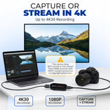 4K HDMI Capture Card | HDMI To USB 3.0 Adapter | True 4K or 1080P Capture or Live Stream