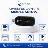 4K HDMI Capture Card | HDMI To USB 3.0 Adapter | True 4K or 1080P Capture or Live Stream