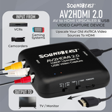 SoundBeast AV to HDMI Converter & Recorder 2.0 | Upscale AV RCA Composite to 1080P HDMI TV | For VCR, VHS, DVD, Camcorder, Hi8, Gaming Systems