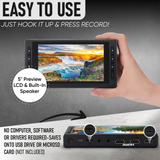 SoundBeast 4K HD Video Capture Box | Capture or Live Stream Video (with Audio) from HDMI, AV, VHS, VCR, DVD, Camcorders, Hi8, MiniDV | 5" Preview LCD & Speaker | No Computer Required