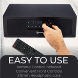 Stereo Shelf System | CD Player, Bluetooth, FM Radio, USB Playback, Aux in, Optical in, Alarm Clock, & Remote Control