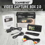 SoundBeast Video Capture Box 2.0 | Record Video & Audio from VCR, VHS, AV, RCA, S-Video, Hi8, Camcorder, DVD, Cassette Tape Players, Stereos, Turntables