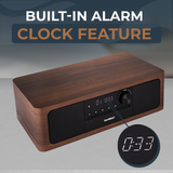 SoundBeast Stereo Shelf System | CD Player, Bluetooth, FM Radio, USB Playback, Aux in, Optical in, Alarm Clock, & Remote Control