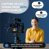 Video2USB 1080P Audio Video Capture & Live Streaming Device | Input 4K HDMI, AV, RCA, S-Video (VCR, VHS, Camcorder, Video8, Hi8, DVD, Gaming Systems) | USB-C Plug & Play