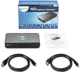 HD Capture + Stream | USB HD Capture Card for HDMI Capture and Live Streaming Simultaneously | 4K Input | 1080P Capture | To USB Drive or Computer