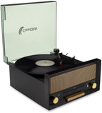 All-In-One Turntable with CD Player, FM Radio, Bluetooth, Aux-In, & USB