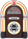Jukebox Bluetooth Speaker with Lights & Aux-in | Retro Style Handmade Wooden Exterior