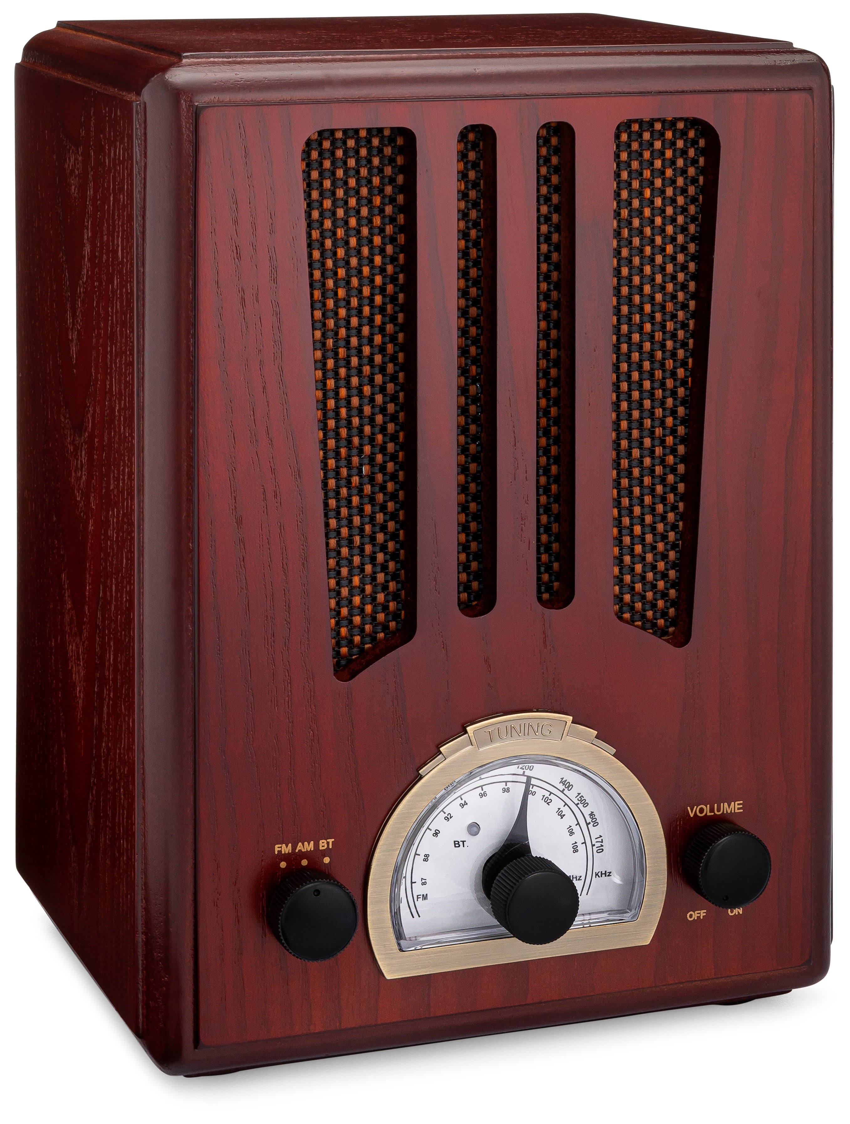 Bluetooth Fm Radio, Retro Radio Plug in Wall Vintage Wooden