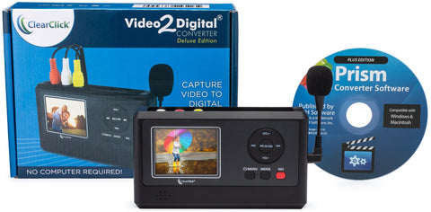 Video2Digital® Converter - Deluxe Edition | Capture Video From VCR's, VHS Tapes, Hi8, Camcorder, DVD, & Gaming Systems - No Computer Required