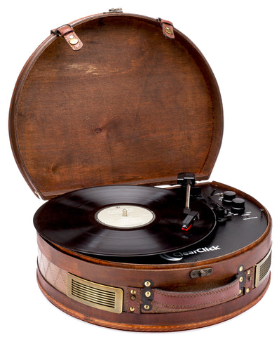 Vintage Wooden Suitcase Turntable with Bluetooth & USB (Model VT30)