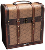 Wooden Handmade Record Storage Carrying Case | Classic Vintage Retro Style