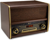 Retro AM/FM Radio with CD Player, Bluetooth, & Aux-In