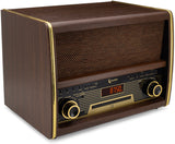 Retro AM/FM Radio with CD Player, Bluetooth, & Aux-In