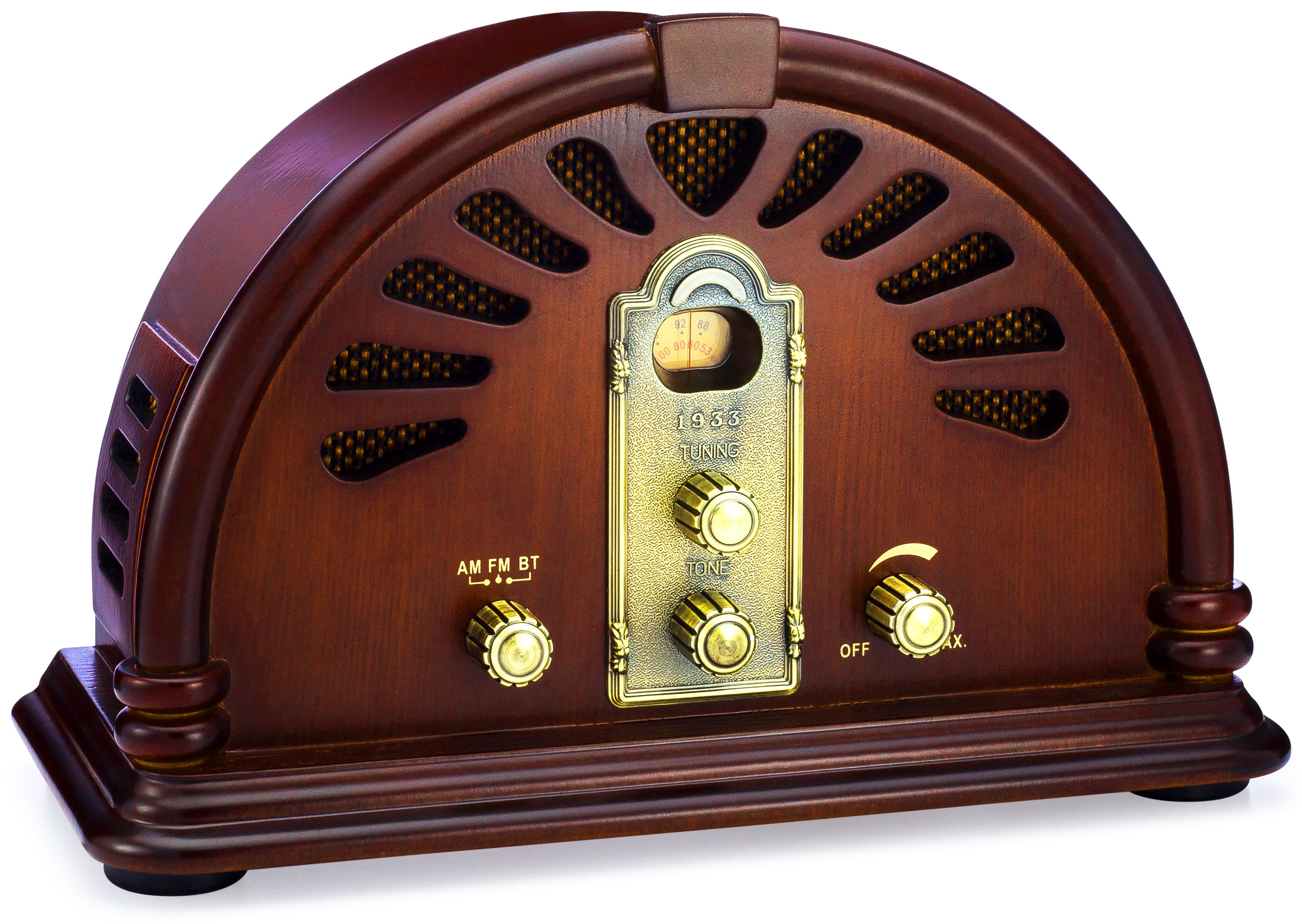 Clearclick Classic Vintage Retro Style AM/FM Radio with Bluetooth - Handmade Wooden Exterior