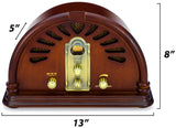 Classic Vintage Retro Style AM/FM Radio with Bluetooth (Model VR44)