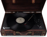 Vintage Wooden Suitcase Turntable with Bluetooth & USB (Model VT31)