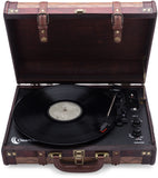 Vintage Wooden Suitcase Turntable with Bluetooth & USB (Model VT32)