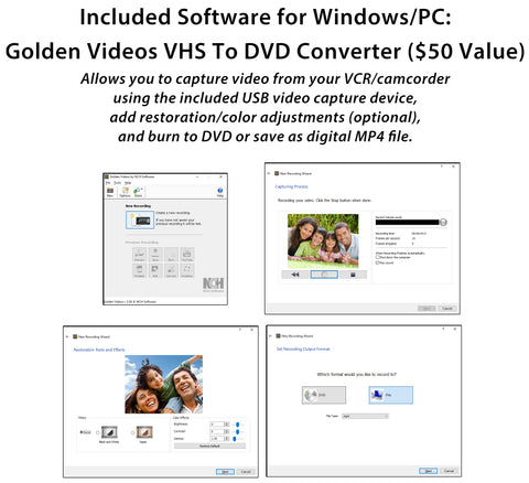 Convertisseur Vhs en Dvd Mac + Windows - Côté technique
